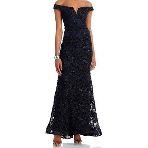 AQUA
Off-the-Shoulder Embellished Lace Gown - 100% Exclusive
